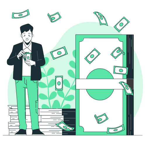 Counting money illustration